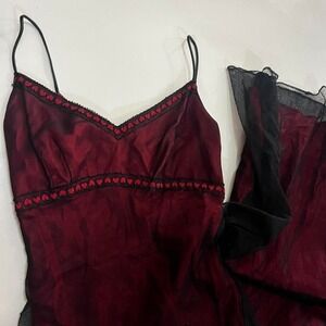Gorgeous whimsy goth Y2K 2000s 00s 90s red black hearts prom dress corset back